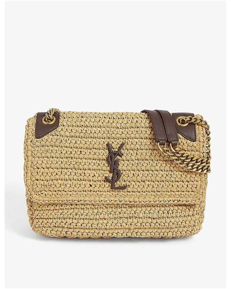 ysl rafia clutch|ysl niki raffia bag.